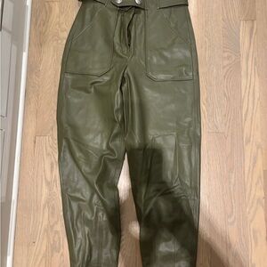 Veronica Beard Olive Green Straight Leg Pants